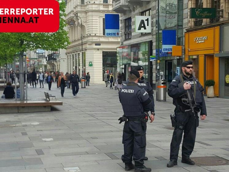 Verstärkte Polizeipräsenz in der Wiener Innenstadt.