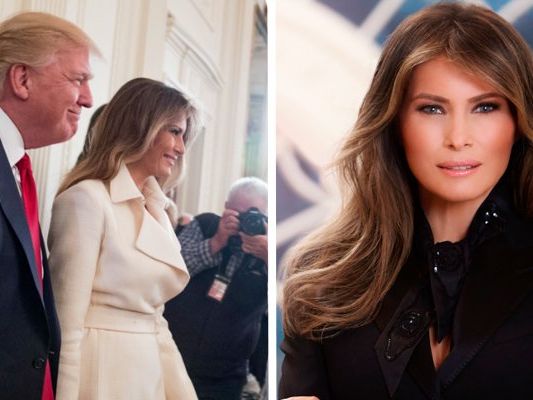 First Lady Melania Trump mit Präsident Donald Trump. First Lady Melania Trump mit Präsident Donald Trump.