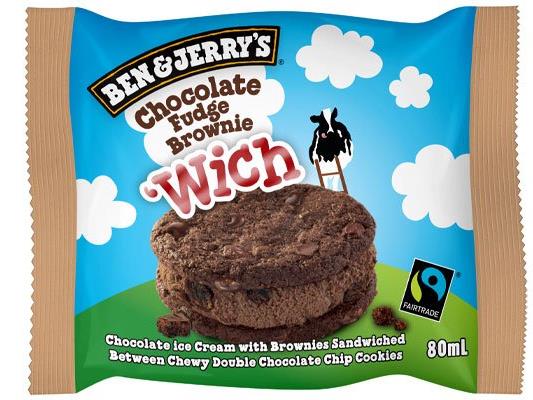 Dieses Jahr bekommen die Eisfans den ganz neuen Ben & Jerry’s `Wich Chocolate Fudge Brownie