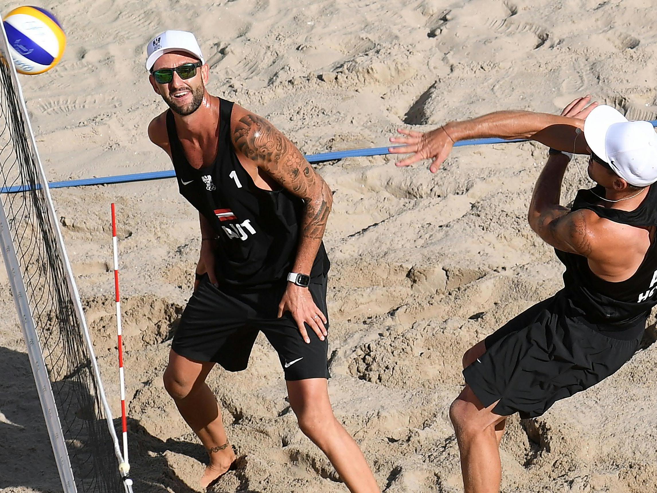 Österreichs Beach-Volleyball-Asse Clemens Doppler (l.) und Alexander Horst.