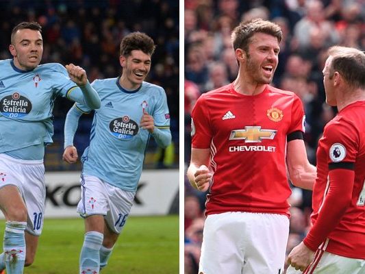 Celta de Vigo empfängt Manchester United im Europa-League-Halbfinale. Celta de Vigo empfängt Manchester United im Europa-League-Halbfinale.