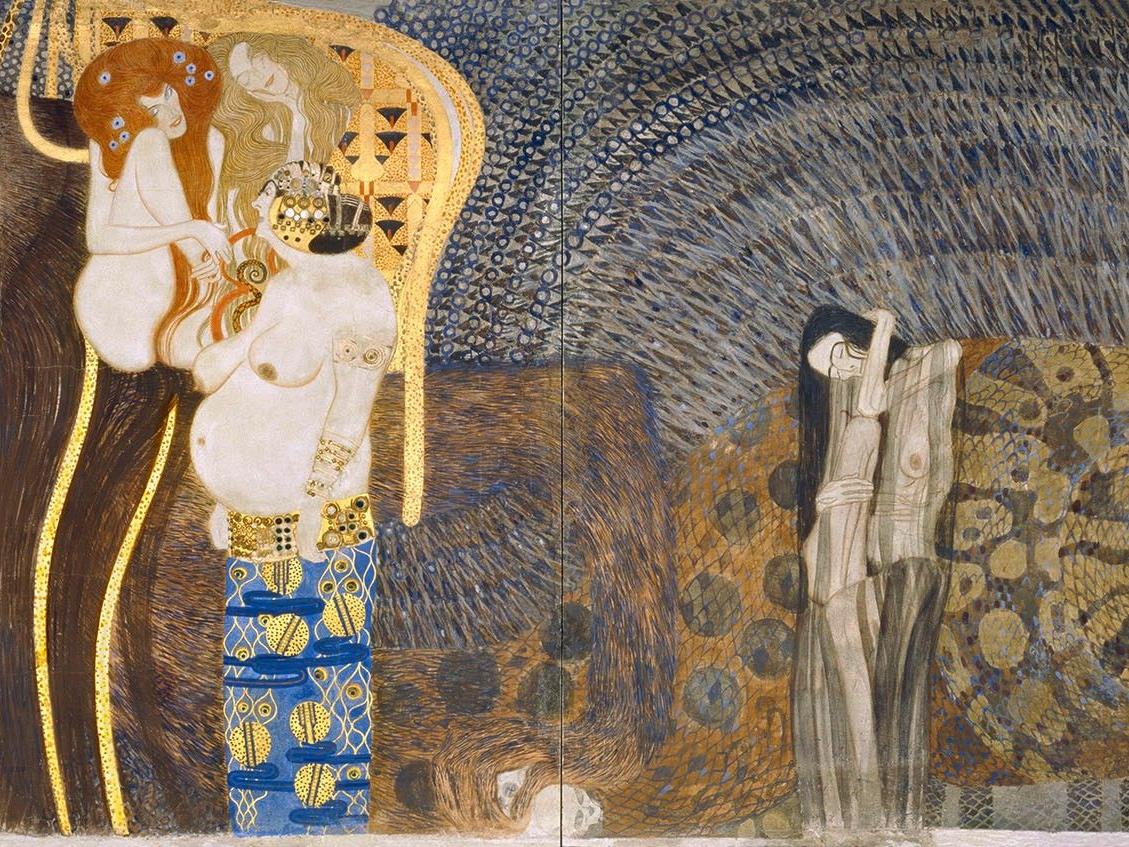 Gustav Klimt, Die feindlichen Gewalten (Detail des Beethovenfrieses), 1901/02