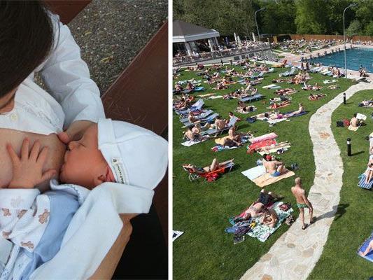Im Schönbrunner Bad kam es zu einem Vorfall rund um eine Mutter, die ihr Baby stillte