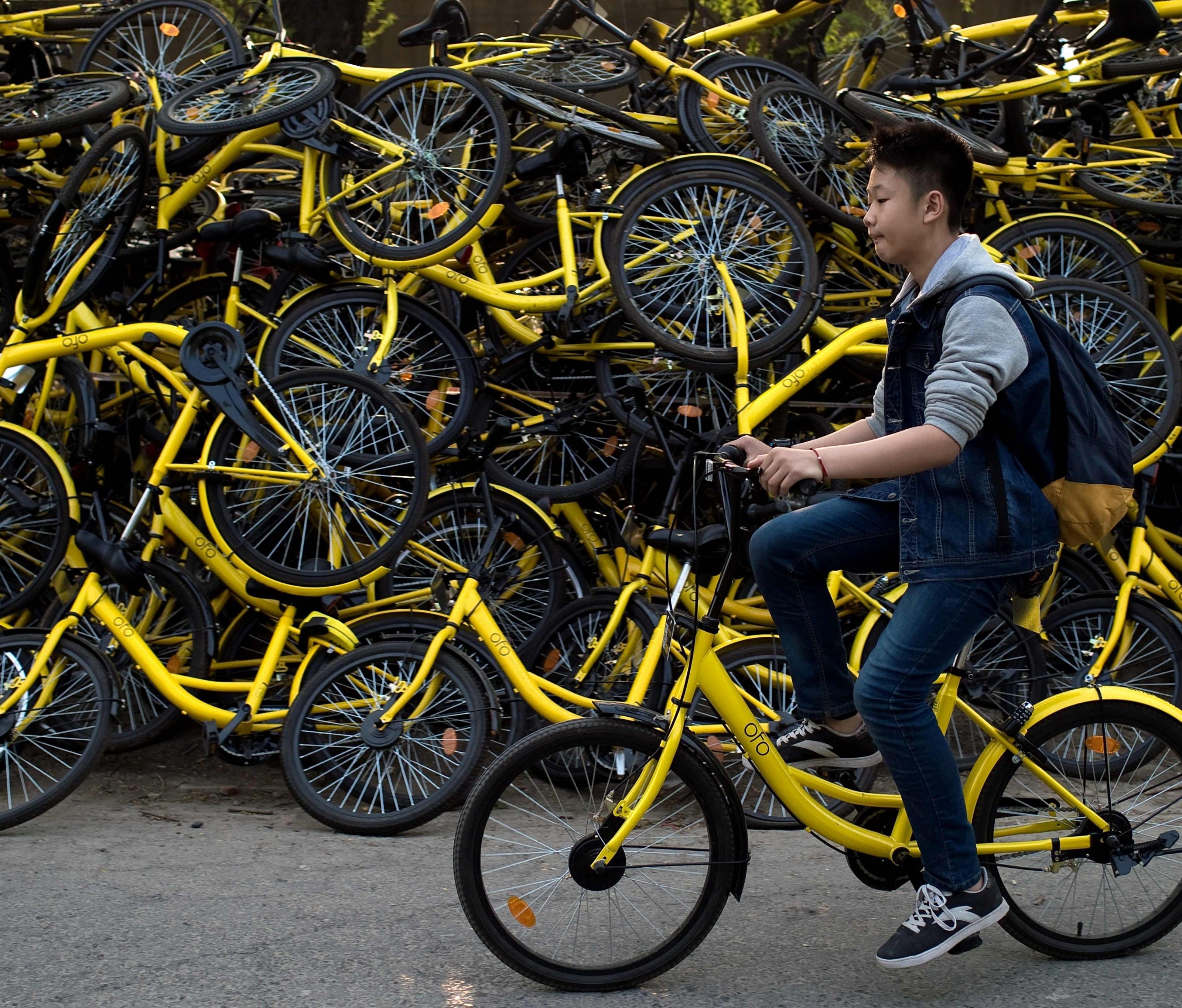 Die klassischen gelben Ofo-Fahrräder werden bald auch in Wien zu sehen sein Die klassischen gelben Ofo-Fahrräder werden bald auch in Wien zu sehen sein