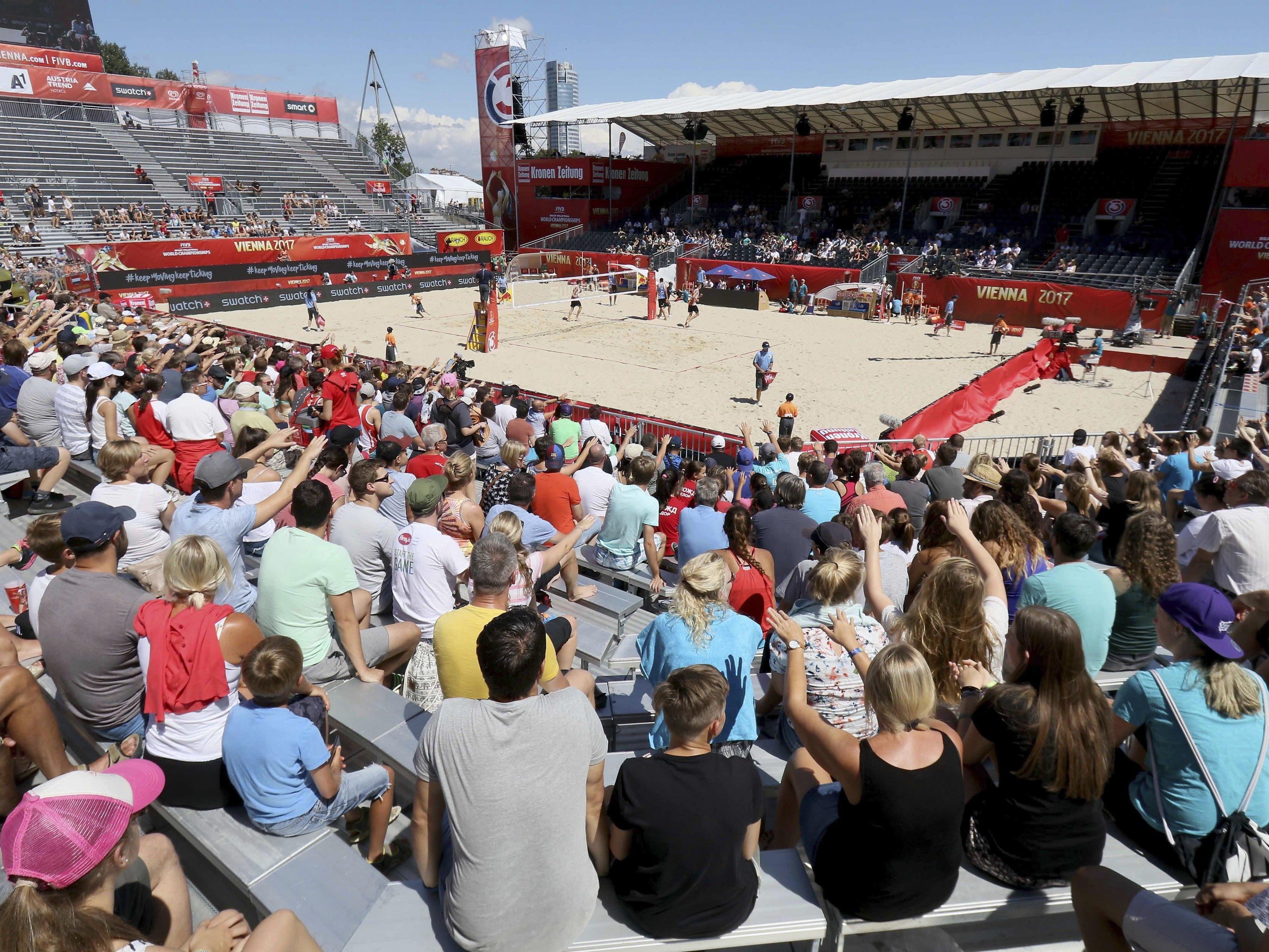 Stimmung vorhanden, Zuseher eher nicht: Der Beach-Volleyball-WM-Auftakt in Wien