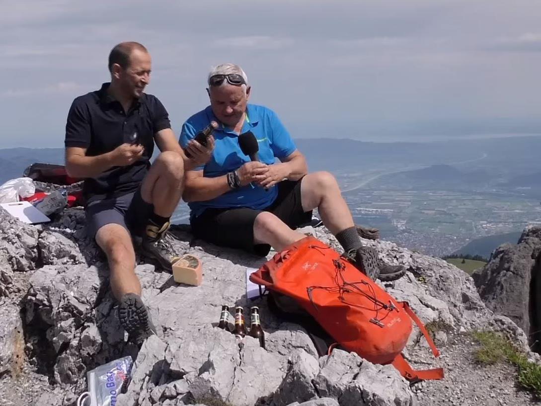 Franz Lutz und Kurt Michelini auf dem Gipfel der drei Schwestern.