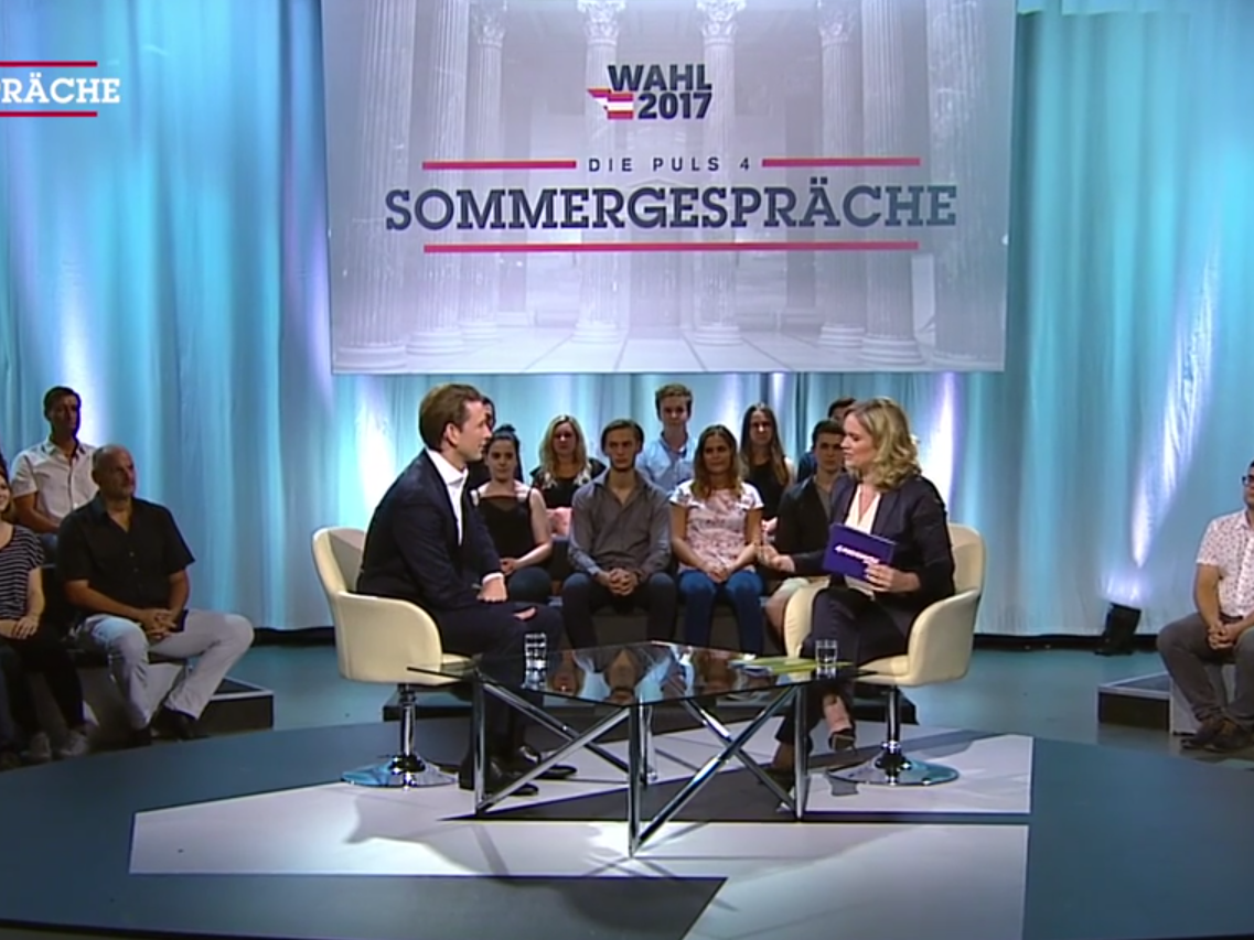 Der neue ÖVP-Chef im Sommergespräch auf Puls4 Der neue ÖVP-Chef im Sommergespräch auf Puls4