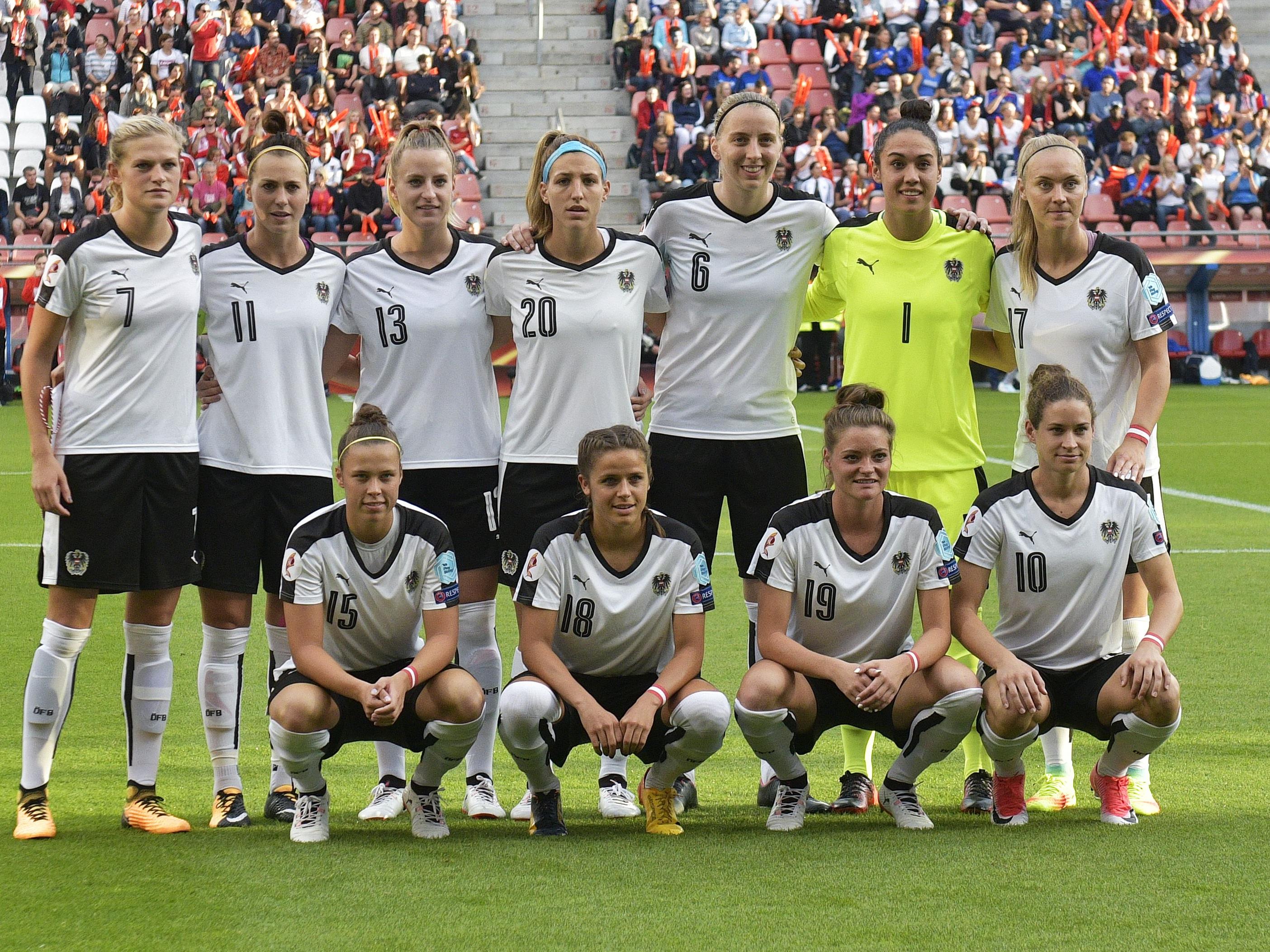 Der Kader des ÖFB-Team für die Frauen-EM 2017 in den Niederlanden.
