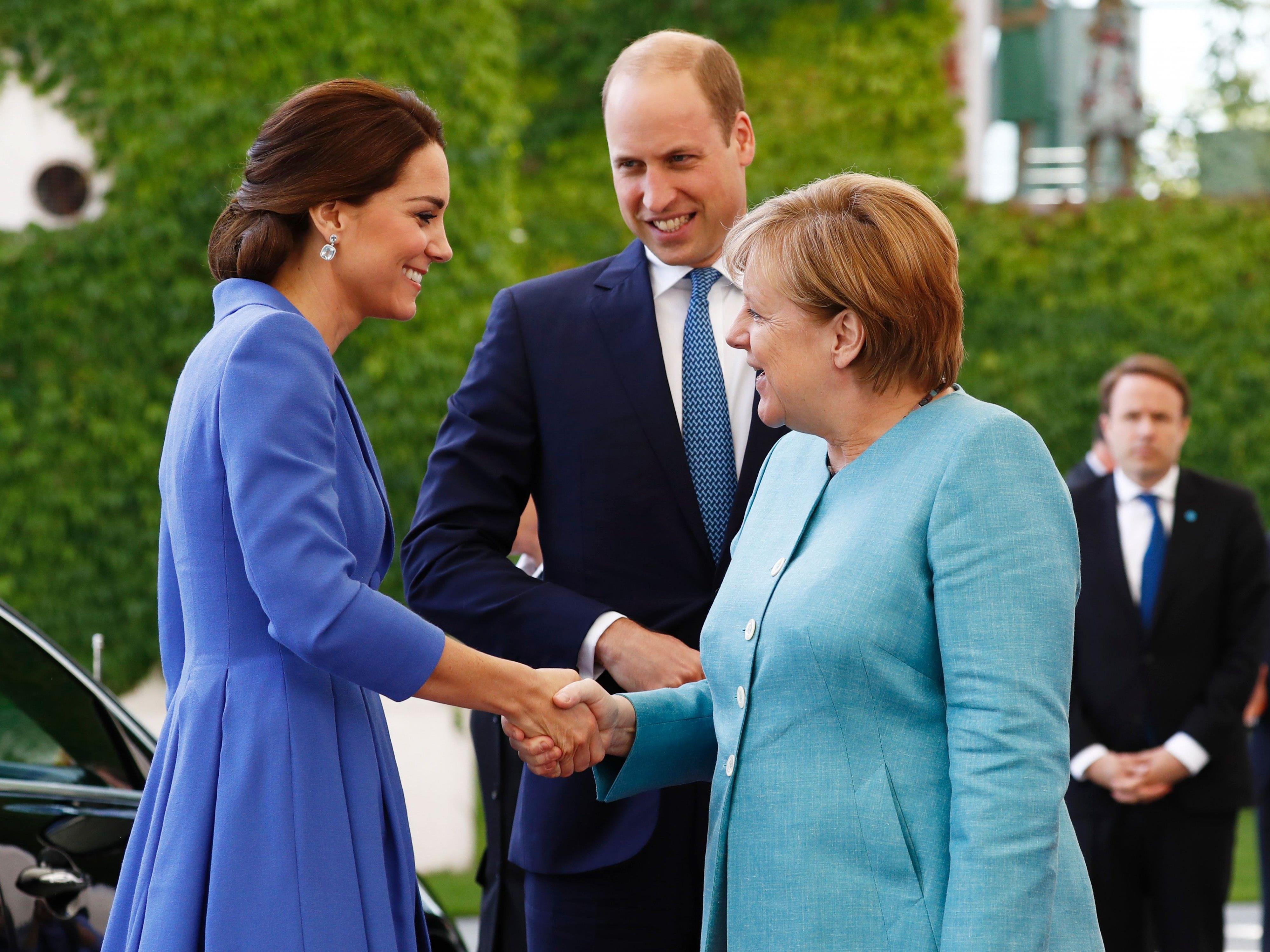 Kate und Williams haben auch Angela Merkel getroffen.