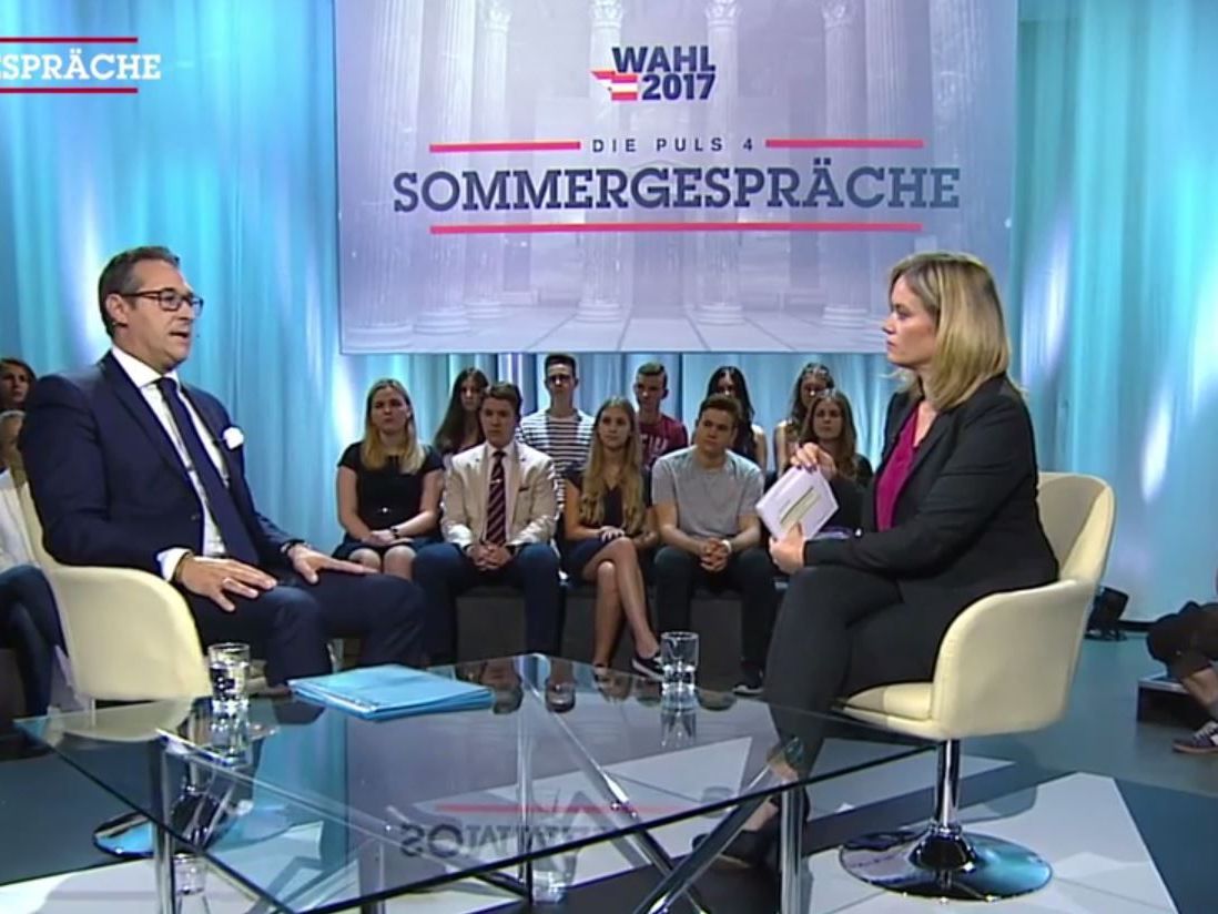 Heinz-Christian Strache im Sommergespräch mit Corinna Milborn. Heinz-Christian Strache im Sommergespräch mit Corinna Milborn.