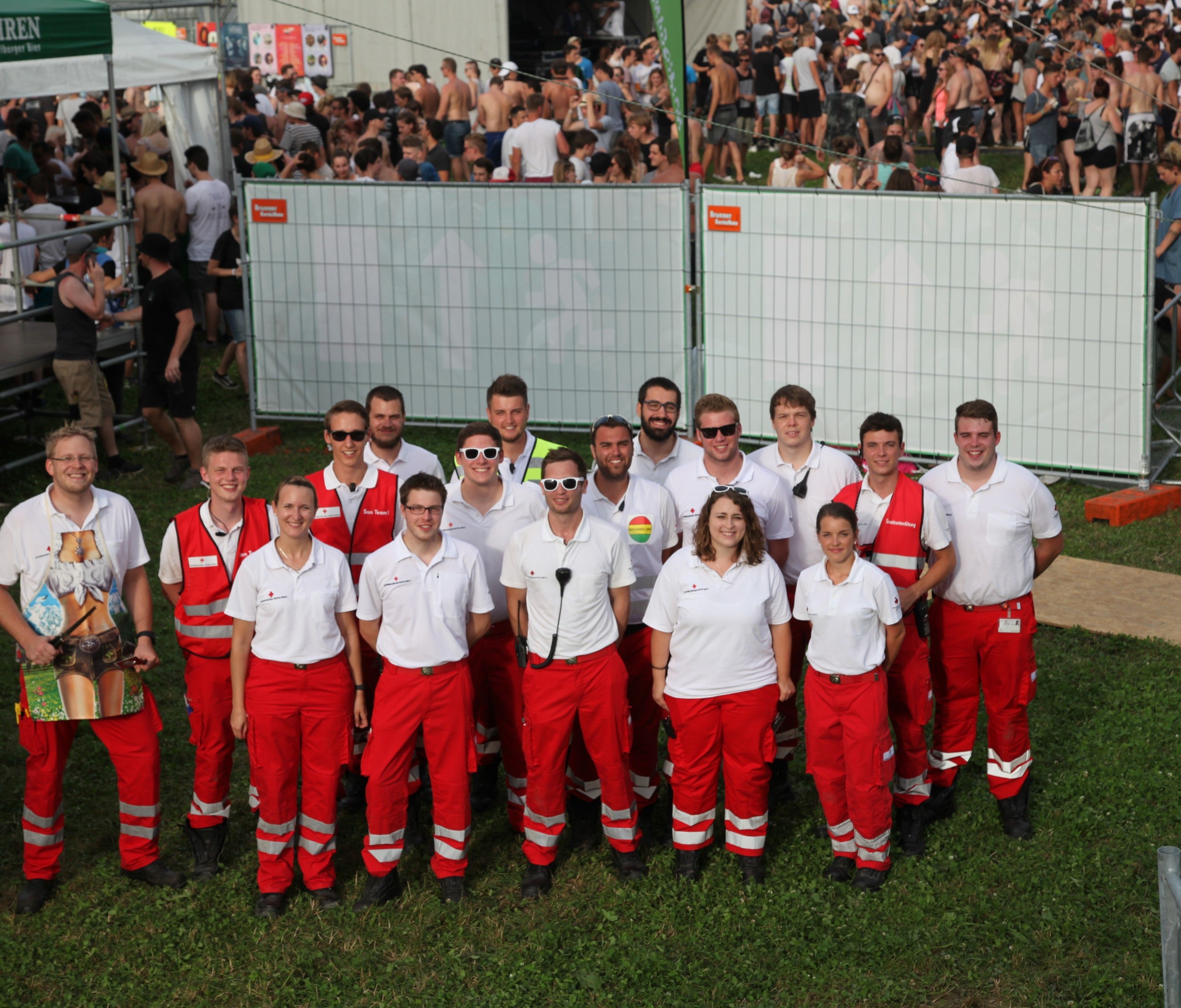 Eine Abordnung des Team der Rettungsabteilung Lustenau beim Szene Open Air Eine Abordnung des Team der Rettungsabteilung Lustenau beim Szene Open Air