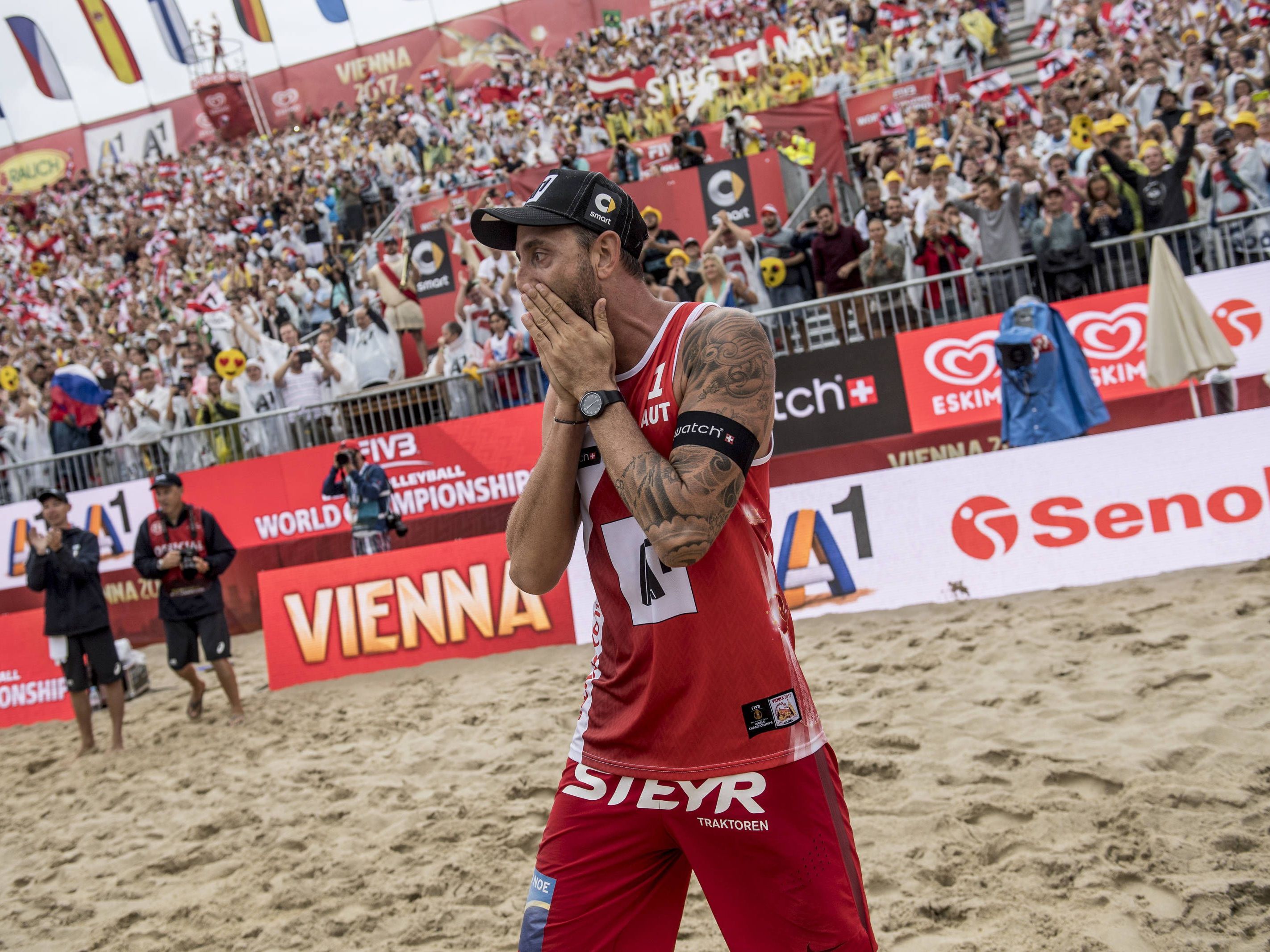 Clemens Doppler steht mit Alex Horst im Finale der Beach-Volleyball-WM in Wien. Clemens Doppler steht mit Alex Horst im Finale der Beach-Volleyball-WM in Wien.