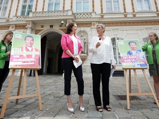 Die Grüne Spitzenkandidatin Ulrike Lunacek präsentierte zwei neue Plakate. Die Grüne Spitzenkandidatin Ulrike Lunacek präsentierte zwei neue Plakate.